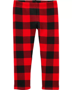 Pantalon Freezado Rojo Cuadros - 12 Meses