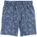 Short Gris Diseño Tiburón - 4 Años