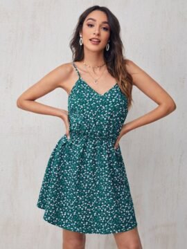 Vestido con Tirantes Florales - S