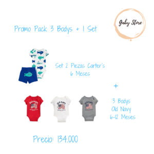 Combo 6 - Set 2 Piezas + 3 Bodys - 6/12 Meses