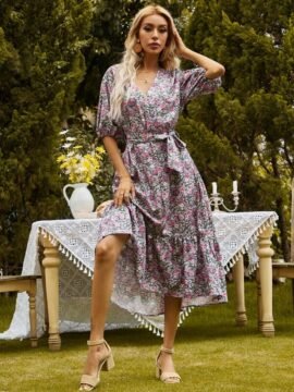Vestido Cinta Floral Bohemio - M