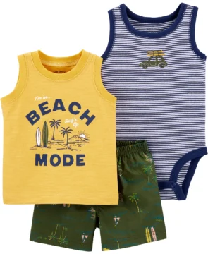 Set 3 Piezas Remera MC Amarillo - 18 Meses