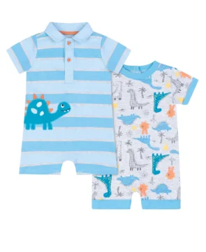 Pack 2 Romper Celeste - 12/18 Meses