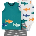 Set 3 Piezas Remera MC Verde - 3 Meses