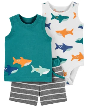 Set 3 Piezas Remera MC Verde - 3 Meses