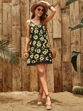 Vestido Floral con Tirantes - S