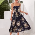Vestido de tirantes con estampado floral de espalda - XS