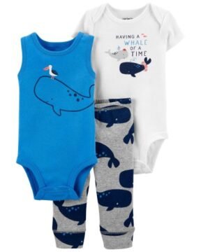 Set 3 Piezas Ballena - 3 Meses