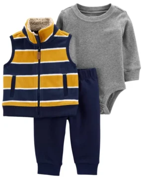 Set 3 Piezas Chaleco a rayas - 24 Meses