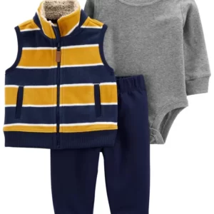 Set 3 Piezas Chaleco a rayas - 24 Meses