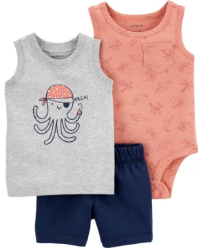 Set 3 Piezas Pulpo - 18 Meses