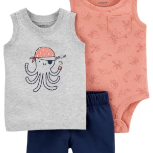 Set 3 Piezas Pulpo - 18 Meses