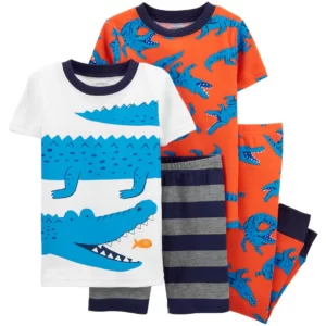 Set 4 Piezas Pijama Cocodrilo - 6 Meses