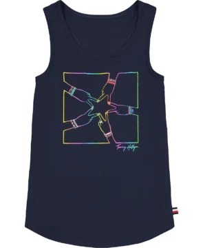Remera MC Azul Tommy Hilfiger Girls - M (8/10)