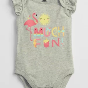 Body Gris GAP Girls - 3/6 Meses