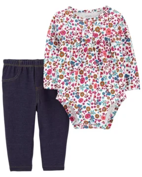 Set 2 Piezas Floreado - 12 Meses