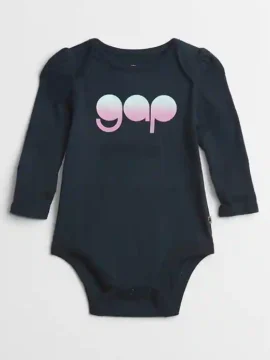 Body Azul ML GAP Girls - 6/12 Meses