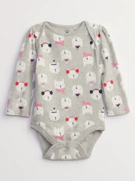 Body Gris ML GAP Girls - 0/3 Meses