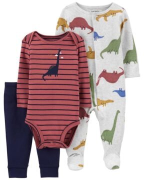 Set 3 Piezas Dinosaurio - Recién Nacido