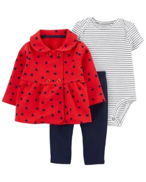 Set 3 Piezas Cardigan Little Heart - 18 Meses