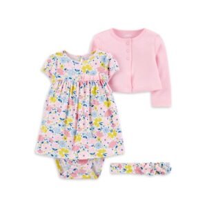 Set 3 Piezas Floral + Vincha - 12 Meses